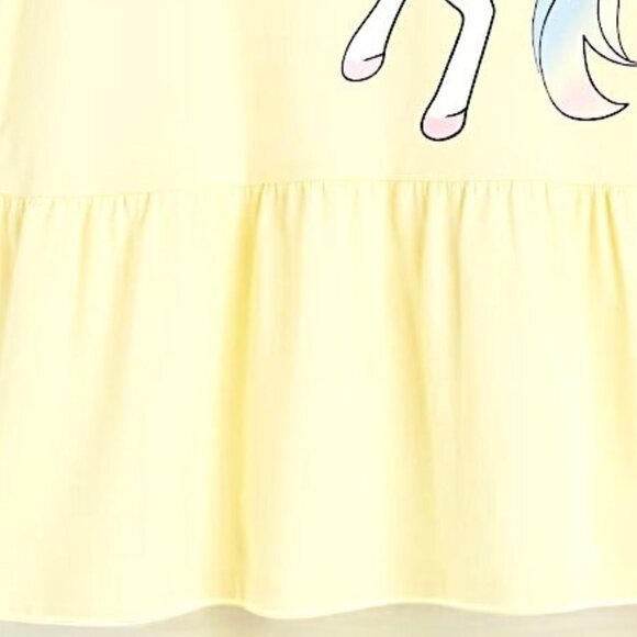 H&M Big Yellow Unicorn Sleeveless dress 100% Cotton Sting free size 2T NWT - Picture 5 of 6